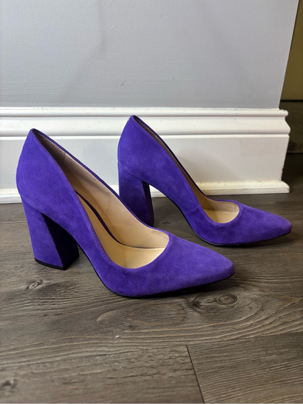 Vince Camuto Royal Purple Suede Pointed Toe Pumps